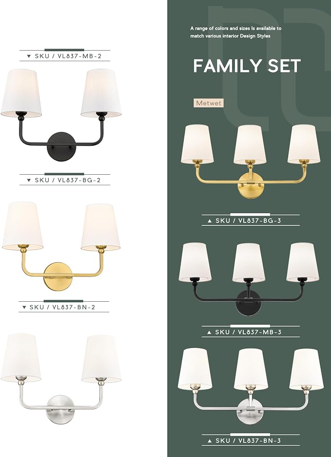 Bathroom Light Fixtures, Brushed Nickel Vanity Lights - Image 8
