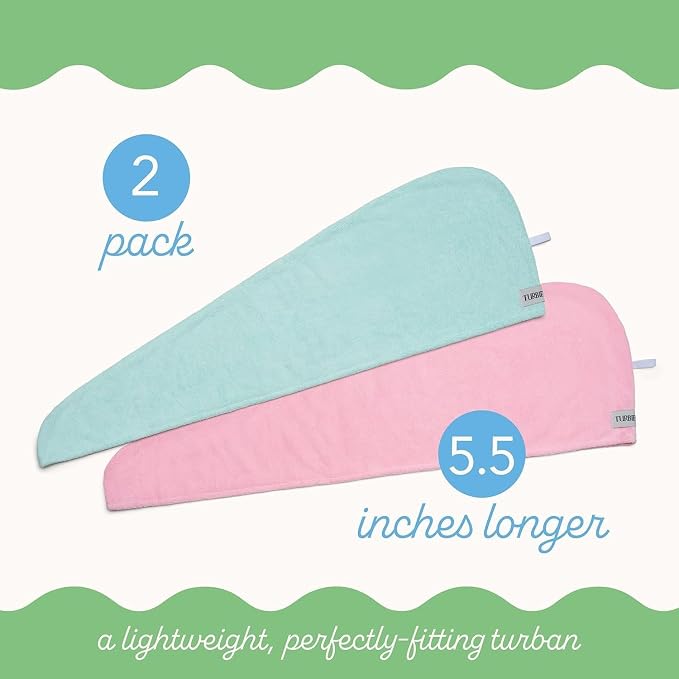 Turbie Twist 2-Pack Extra Long Microfiber Hair Towel - Image 3