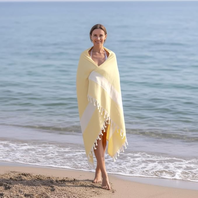 Bazaar Anatolia Turkish Beach Towel – 100% Cotton, Quick Dry, Sand Free Towel - Image 5