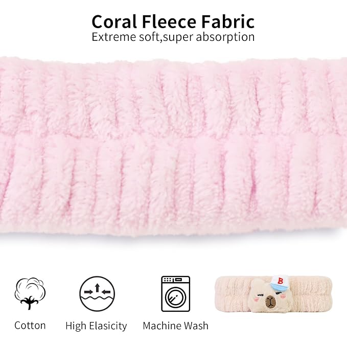 Spa Headband for Washing Face, 2 Pack Cute Halloween Hair Band for Shower Yoga - Image 4