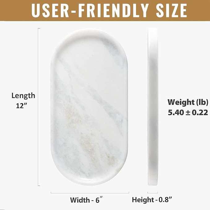 Koville African Natural Marble Decorative Tray, Catchall Tray - Image 2