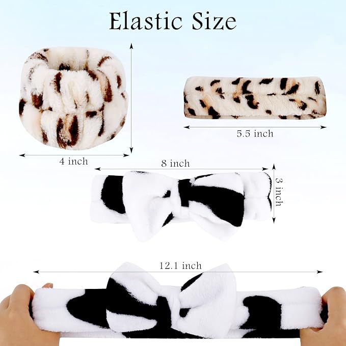 12PCS SPA Headband and Wristband Set Super Cute Soft Microfiber Makeup Headband - Image 8