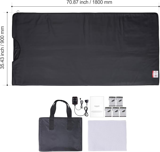 Happybuy Sauna Blanket for Detox, Home Relaxation, 1-6 Temp Levels, 1-60 Min - Image 8