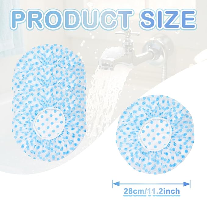 18 Pack Shower Caps for Women, Waterproof Reusable & Disposable Adjustable Bath - Image 2