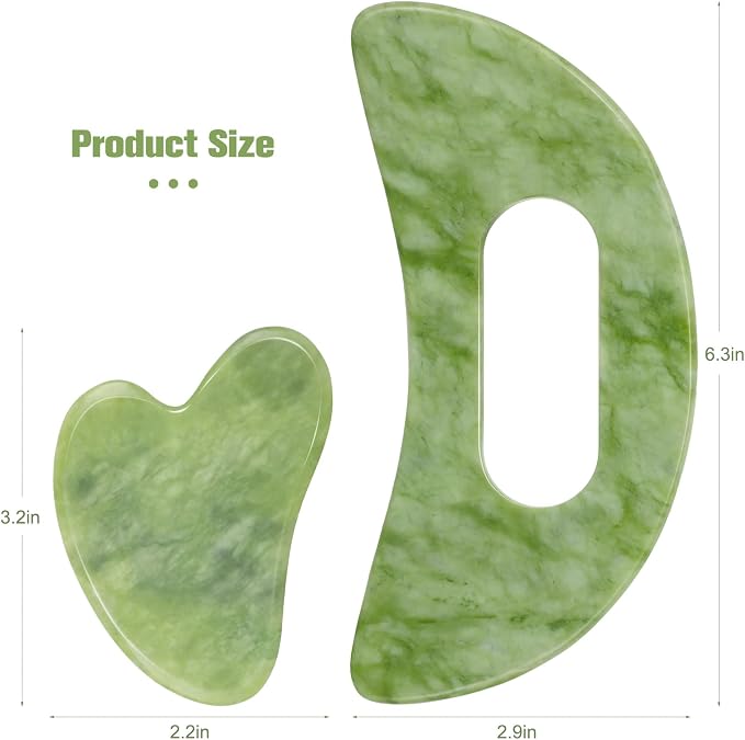 Jade Stone Gua Sha Massage Tool Set Larger Guasha Board - Image 2