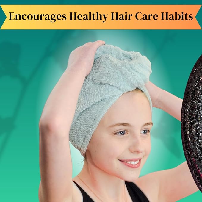 Hair Towel Wrap for Kids | 100% Bamboo Viscose |Tailored Small | Essential Hair - Image 4