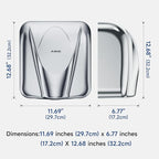 AIKE Elephant Power Commercial Hand Dryer High Speed Auto Warm Wind, Polished - Image 3