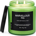 Fig Tree Home Scented Candles, 13oz Organic Soy Wax, 76-Hour Clean Burning by Fivefire