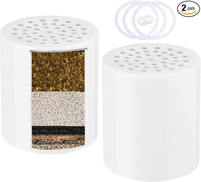 Heavy Duty Shower Filter Replacement Cartridge 2 Pcs, Shower Head Filter Refill by Luxau