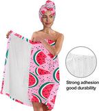 Watermelon Print Bath Wrap and Hair Drying Towel Set – Microfiber Quick Dry - Image 4
