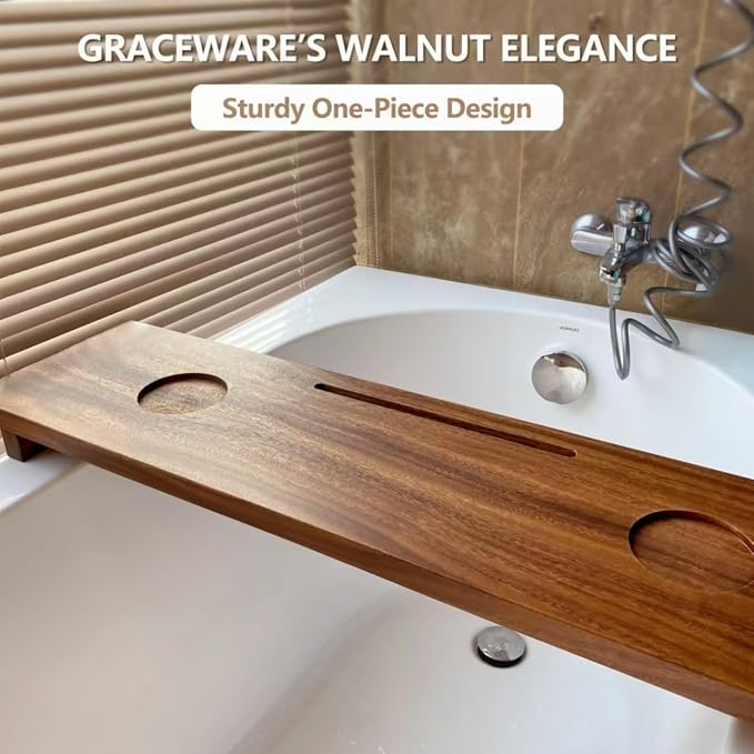 Walnut Bathtub Tray, Luxury Bath Tray - Image 3