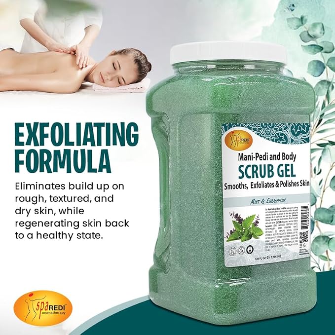 SPA REDI - Exfoliating Scrub Pumice Gel, Mint and Eucalyptus, 128 Oz - Manicure - Image 6