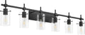 SOLFART Black Vanity Light fixtures 49.2 inch 6 Lights Wall Light Fixtures by SOLFART