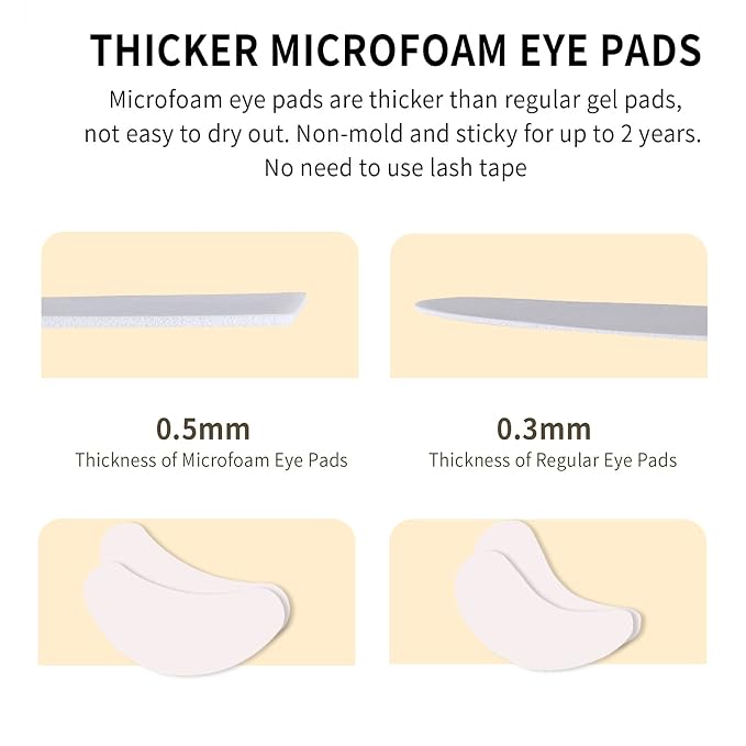100 PCS Foam Eye Pads for Lash Extensions, 2.76" Under Eye Pads for Eyelash - Image 4