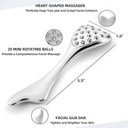 pfefe Stainless Steel Gua Sha & Face Roller, 3-in-1 Dolphin Facial Roller - Image 2