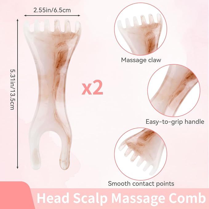 2 Pcs Head Massager Scalp Massager Tool, Six Claw Massage Comb - Image 2