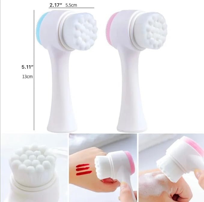 Face Brush, 2 in 1, Facial Cleansing Exfoliating Brush, Double Sided Soft - Image 5