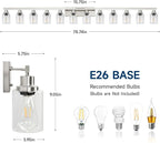 Brushed Nickel Bathroom Vanity Light, 12 Light Brushed Nickel Bathroom Lighting - Image 3