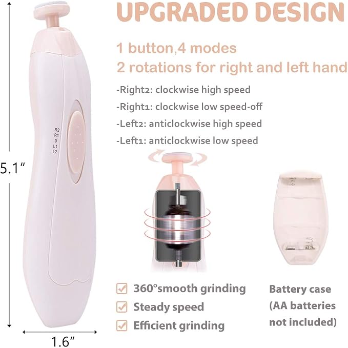 Baby Nail Trimmer Electric Nail File Baby Nail Clippers, 20 in 1 Safe Nail - Image 3