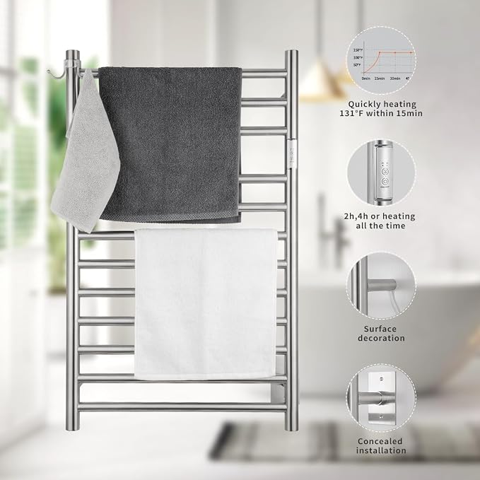Wall Mounted Towel Warmer 12 Bars - Image 3