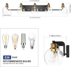 Tipace Vintage Vanity Light Fixture, 5-Light Industrial Black & Gold Bathroom - Image 4