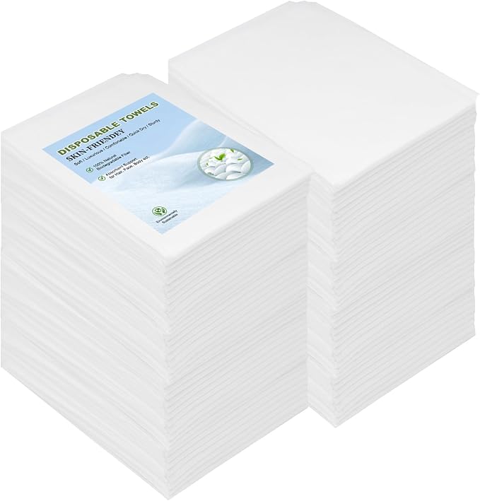 Disposable Hair Drying Towel 32"x16", Ultra Absorbent & Soft Disposable Body by Tvvcalk
