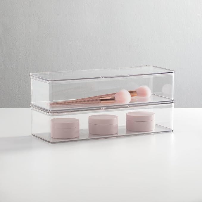 mDesign Makeup Storage Stackable Organizer Box - Image 3