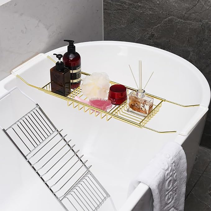 PLKO Bathtub Tray, Stainless Steel Shower Bathtub Caddy Tray - Image 6