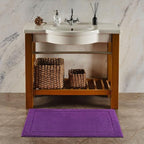 Hawmam Linen Purple Bath Mats, 21 x 34 inches, Banded Design, Highly Absorbent - Image 2
