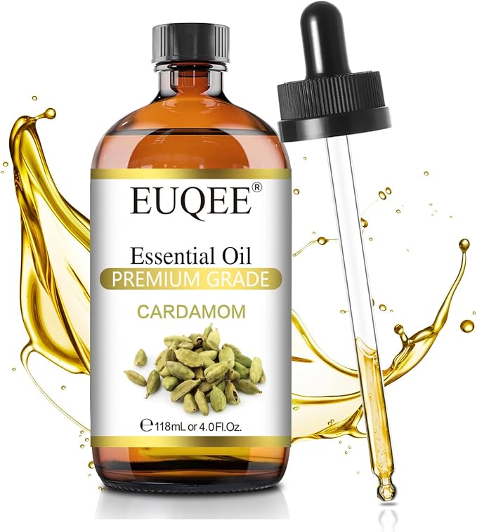 EUQEE Cardamon Essential Oil 118 ml Large Bottle Premium Cardamon Oil by EUQEE