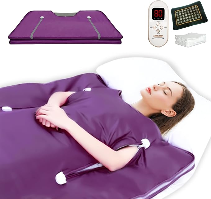 Natural Jade and Tourmaline Heat Far Infrared Sauna Blanket by PINJAZE