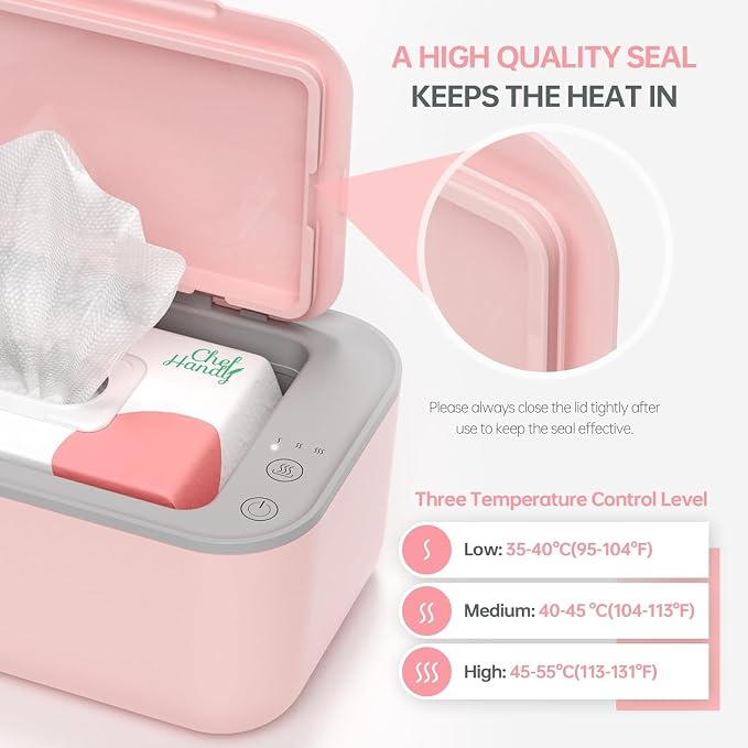 Chefhandy Baby Wipe Warmer, 3-Level Temperature Control, Quiet & Even Heating - Image 6