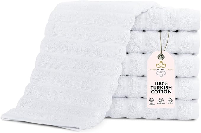 Classic Turkish Towels CTT Luxurious 100% Turkish Cotton Washcloths 6 Pack by ClassicTurkishTowels