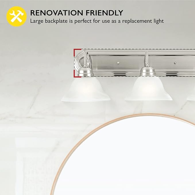 Design House Millbridge 3-Light Vanity Light, Satin Nickel Finish, Frosted - Image 3