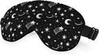 Starry Sky Moon Silk Eye Mask Sleep Mask Night Polka Dots Mystical White Black by Unknown