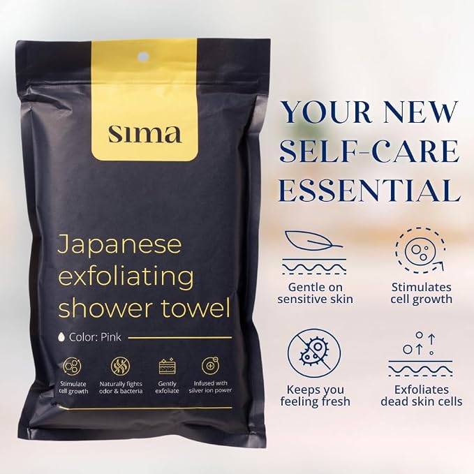 Sima Brand Exfoliating Washcloth Face & Body Scrub Towel - Image 2