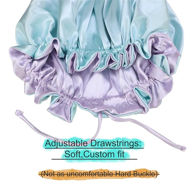 Adjustable Silk Satin Bonnet Hair Care Caps - Image 3