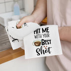 2PCS Coffee Kitchen Towels, Funny Farmhouse Rustic Reusable Absorbent Waffle - Image 3