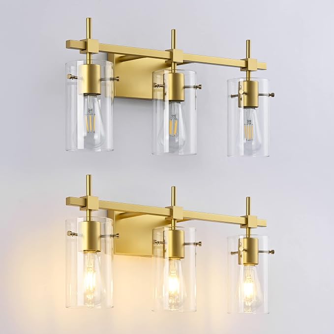SOLFART Gold 3 Lights Bathroom Light Fixtures - Image 2