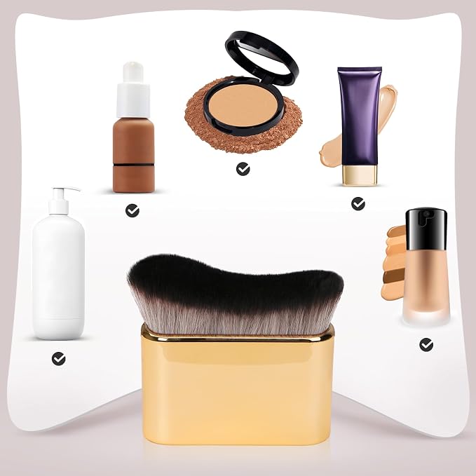 UNIMEIX Self Tanner Brush Sunscreen Body Makeup Brush Kabuki Blend Applicator - Image 3