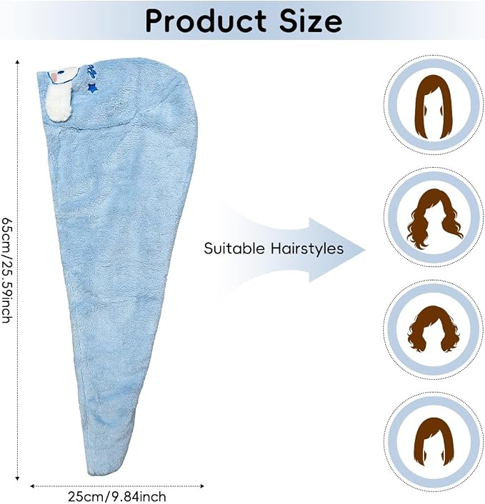 Cute Dog Microfiber Hair Towel Wrap, Single Pack Hair Quick Dry Towel - Image 2