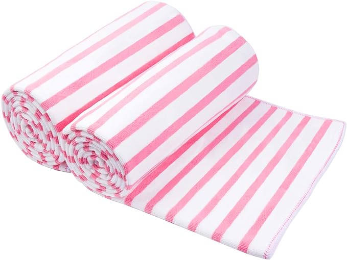 JML Microfiber Bath Towels Set, 2 Pack, Absorbent Quick Drying Beach Towel by JML