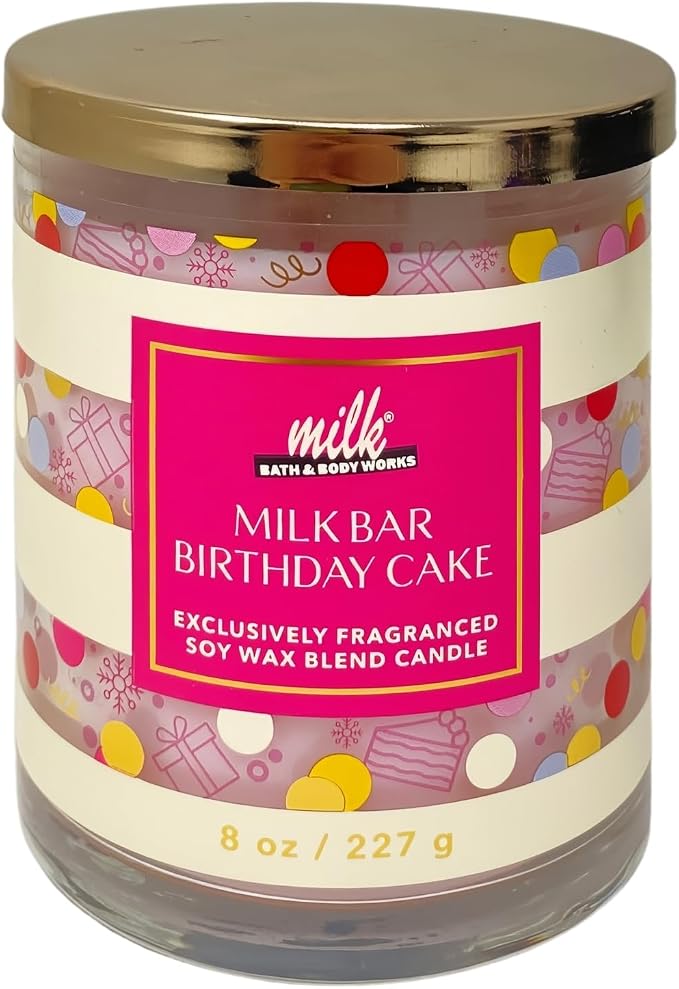 Bath & Body Works Milk Bar Birthday Cake 2 Single Wick Scented Candles - Image 2
