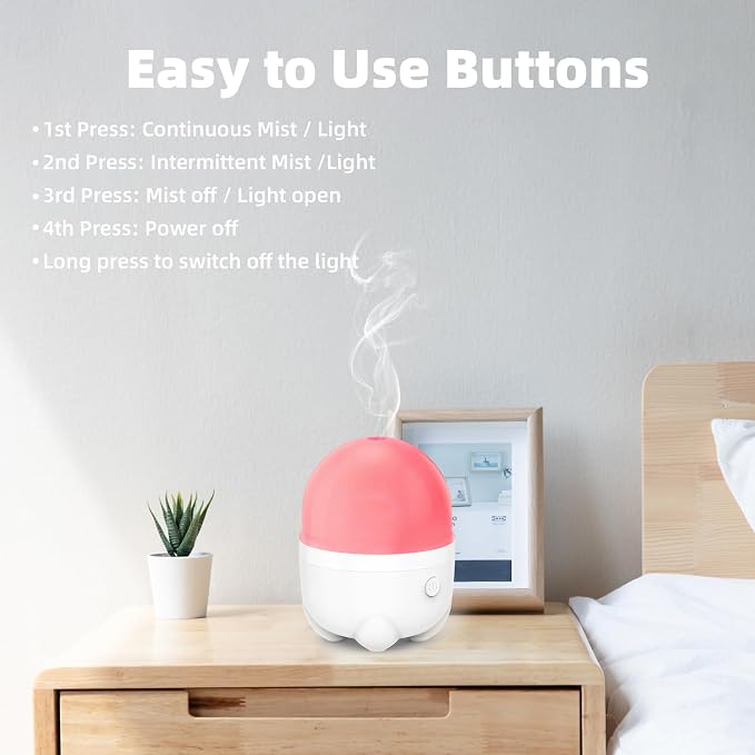 SEEDSEEL 150ML Cordless Battery Powered Essential Oil Diffuser, 7 Hours Run Time - Image 6