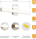 LED Bathroom Vanity Light Fixtures 24 in Brushed Nickel, 14W 4000K Natural - Image 5