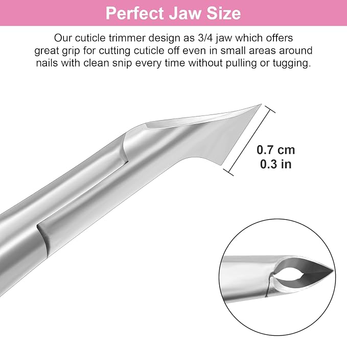 CGBE Cuticle Trimmer 3/4 Jaw Extremely Sharp Cuticle Nippers Stainless Steel - Image 3