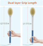 Shower Brush with Soft and Stiff Bristles, 18.5" Long Handle Dual-Sided Back - Image 5