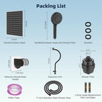 Hibbent All Metal 10'' Dual Filtered Rainfall Shower Head Combo, High Pressure - Image 8
