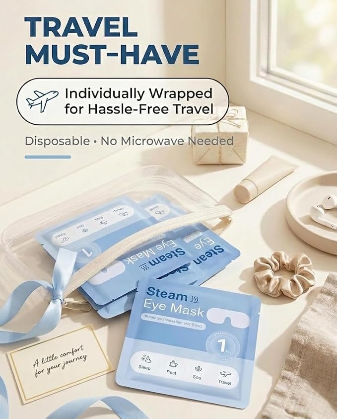 10 Packs Self Heating Steam Eye Mask: Warm Eye Compress - Image 8