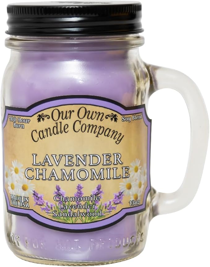 Our Own Candle Company Lavender Chamomile Scented Mason Jar Candle, 100 Hour by OurOwnCandleCompanycandles